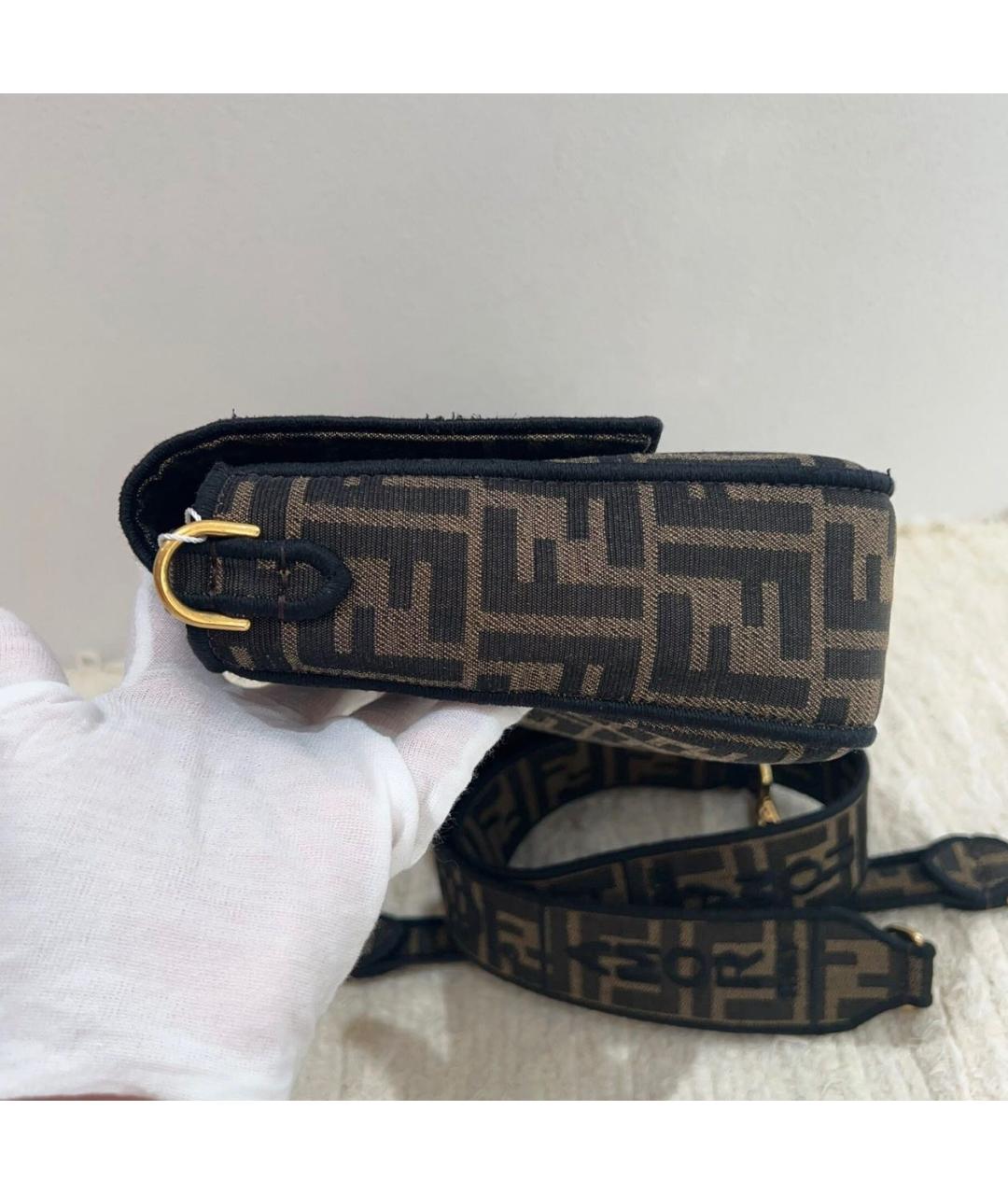 FENDI Коричневая тканевая сумка через плечо, фото 3