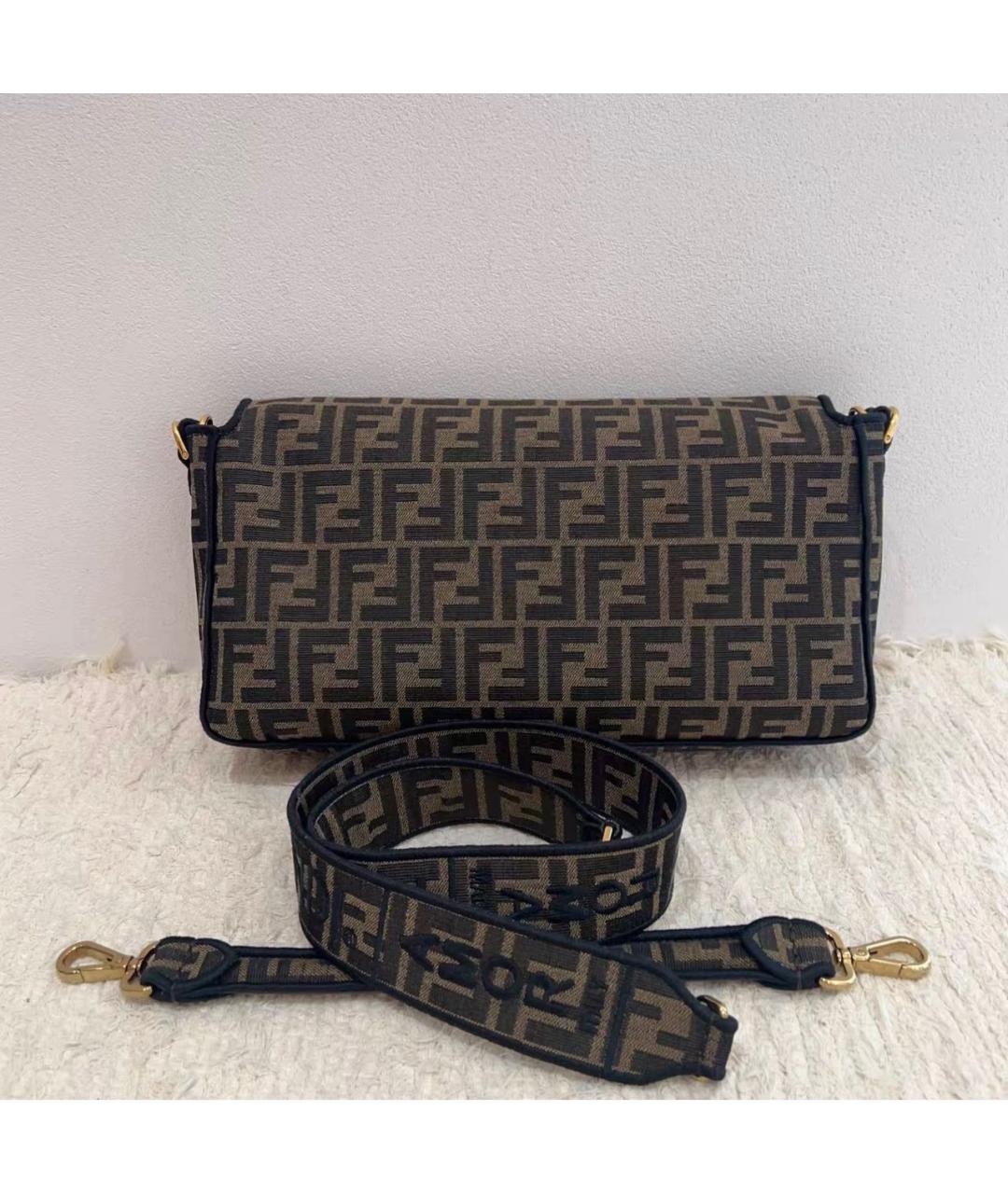 FENDI Коричневая тканевая сумка через плечо, фото 2