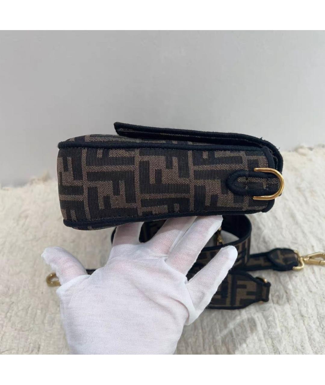 FENDI Коричневая тканевая сумка через плечо, фото 4