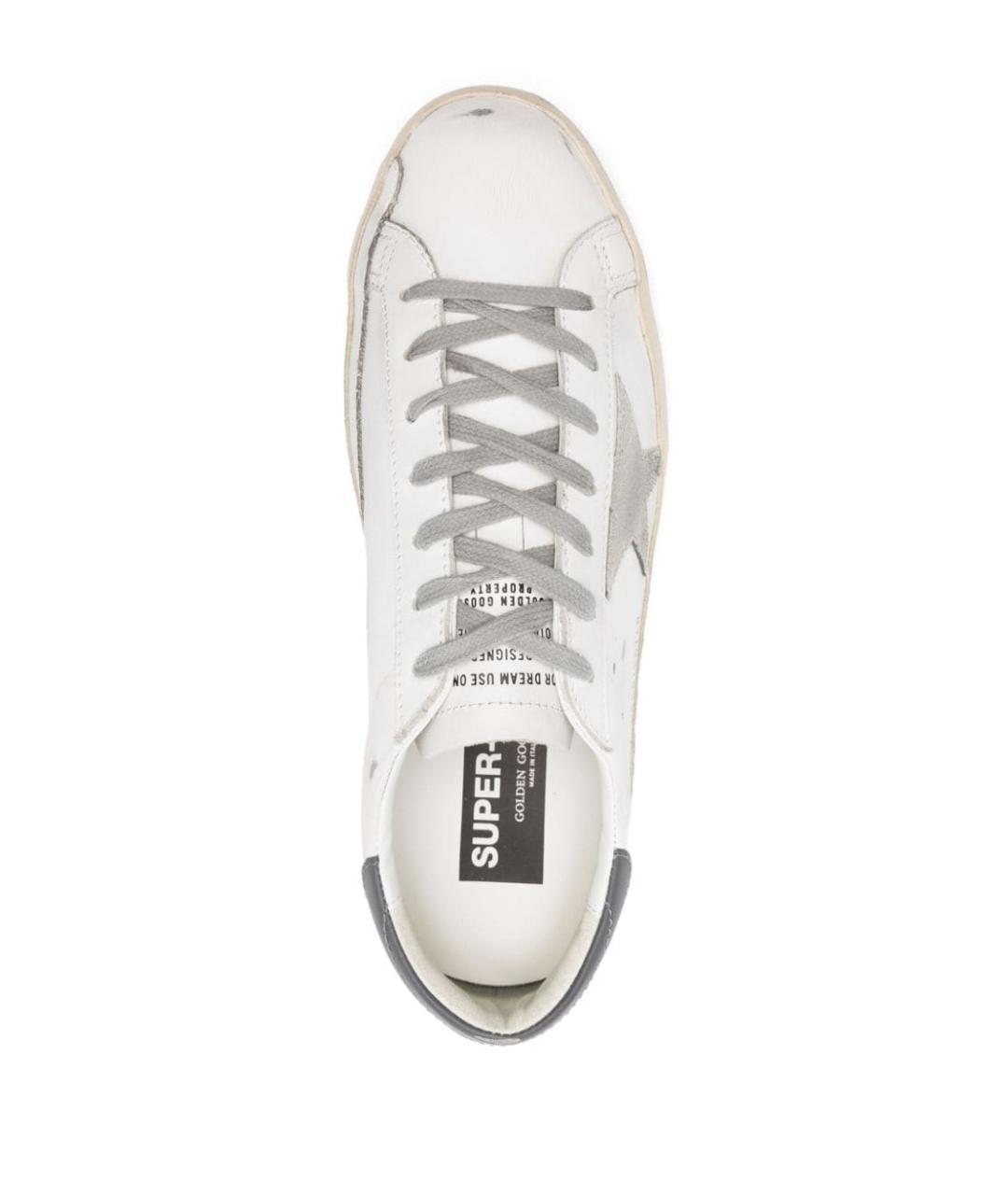 GOLDEN GOOSE Белые кожаные низкие кроссовки / кеды, фото 4