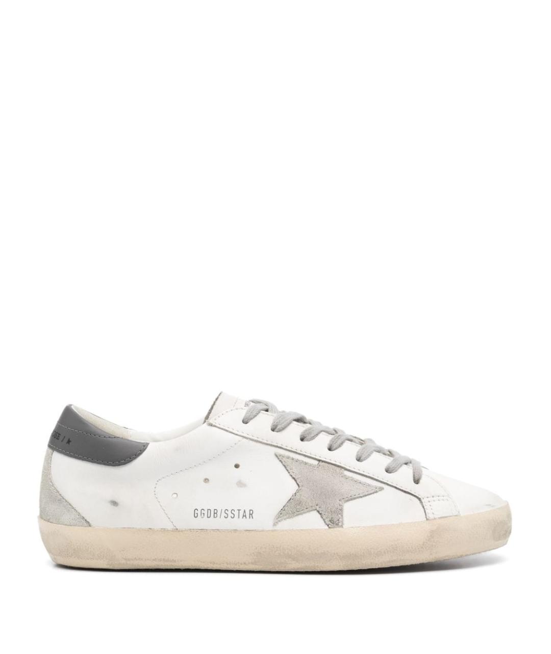 GOLDEN GOOSE Белые кожаные низкие кроссовки / кеды, фото 1