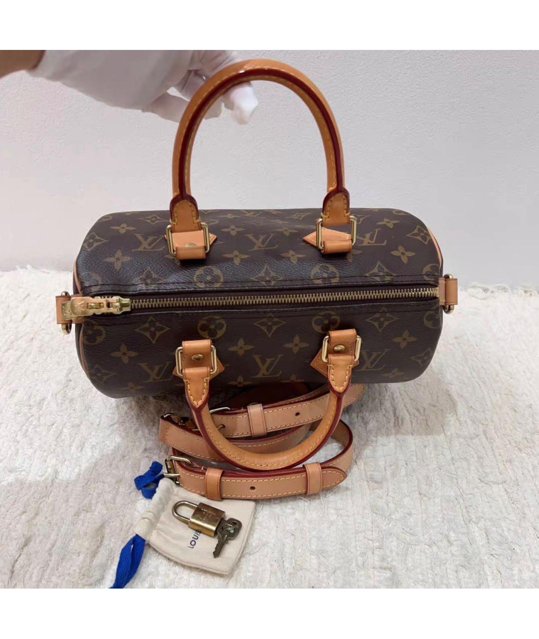 LOUIS VUITTON Коричневая кожаная сумка через плечо, фото 5