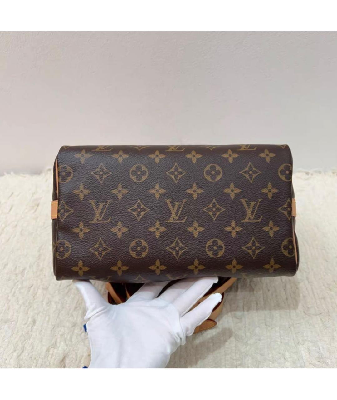 LOUIS VUITTON Коричневая кожаная сумка через плечо, фото 6