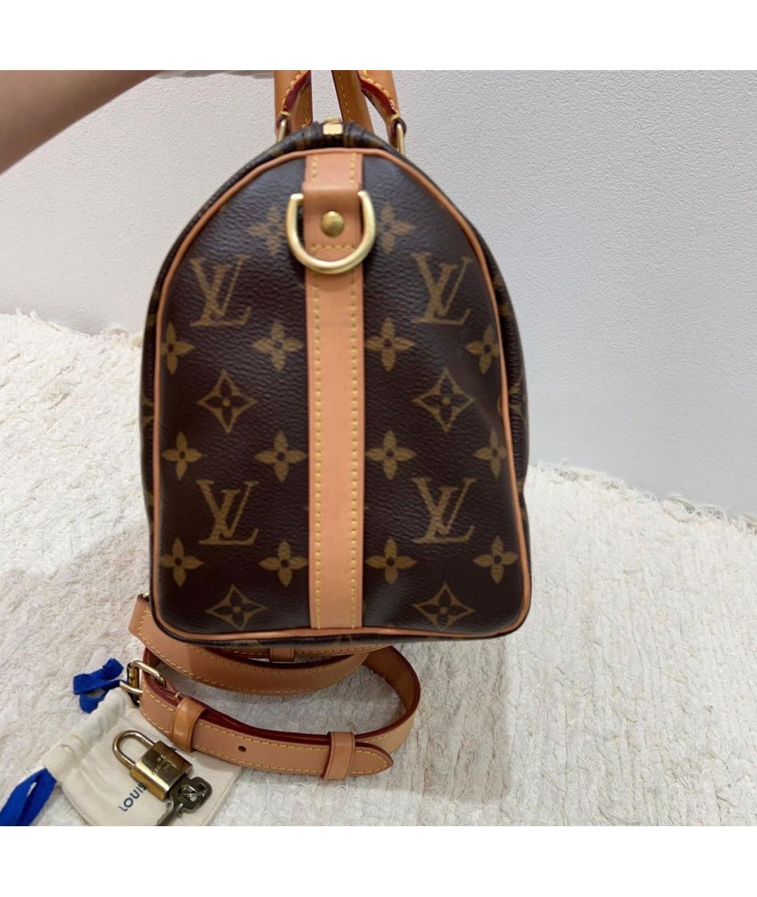LOUIS VUITTON Коричневая кожаная сумка через плечо, фото 4