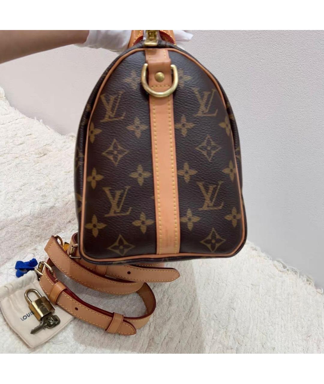 LOUIS VUITTON Коричневая кожаная сумка через плечо, фото 3
