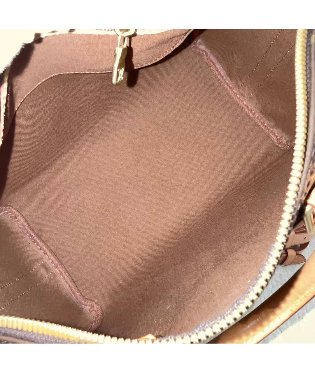 LOUIS VUITTON Коричневая кожаная сумка через плечо, фото 7