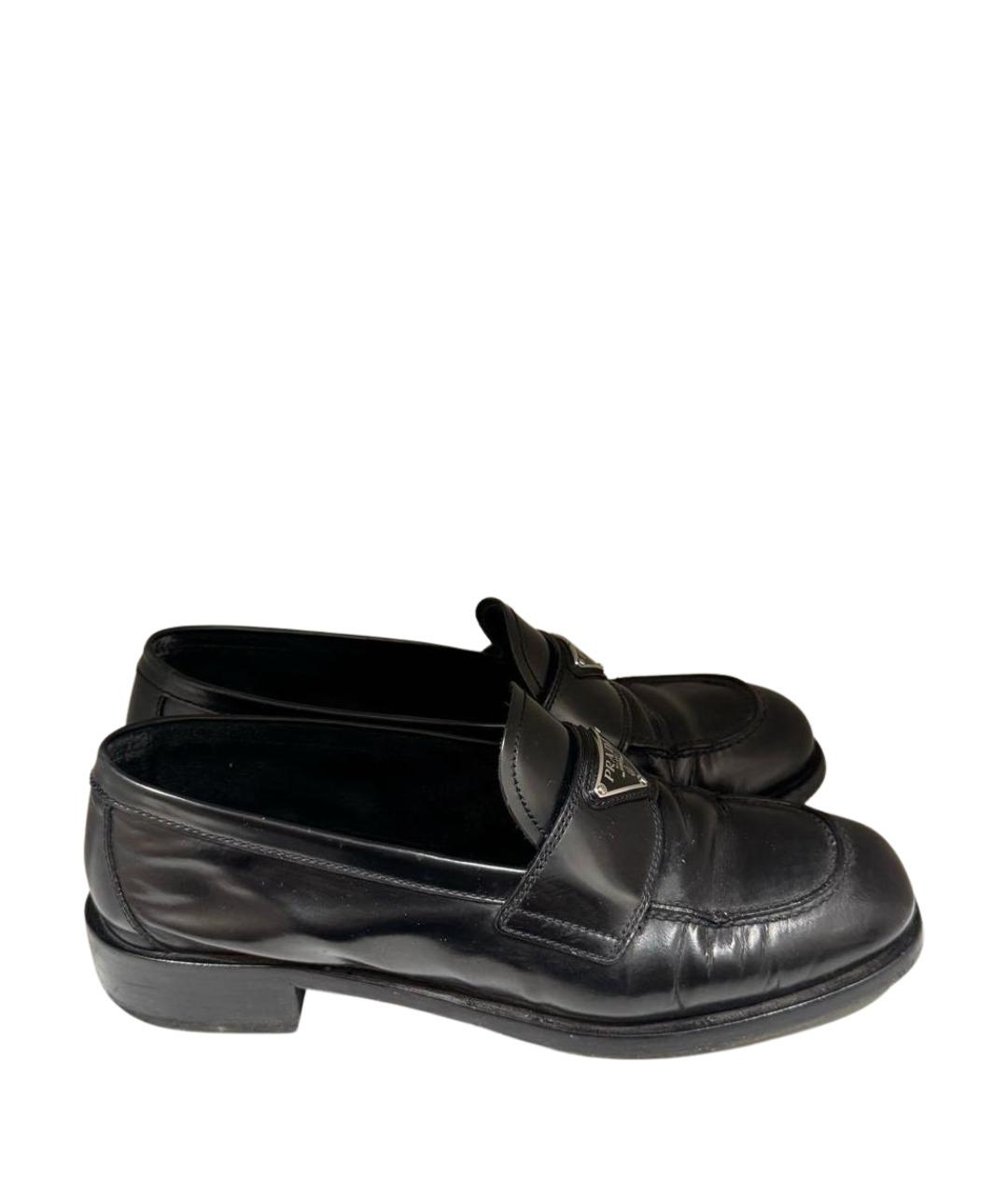 PRADA Черные кожаные лоферы, фото 1