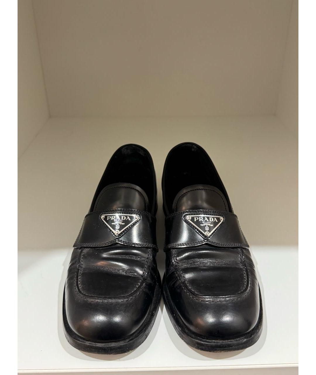 PRADA Черные кожаные лоферы, фото 2