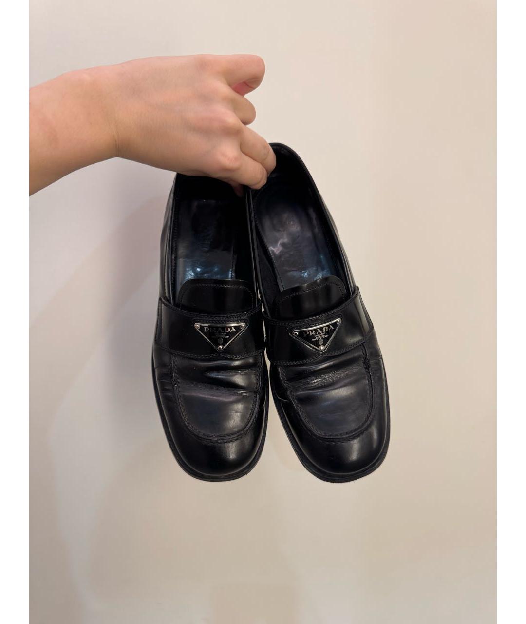 PRADA Черные кожаные лоферы, фото 3