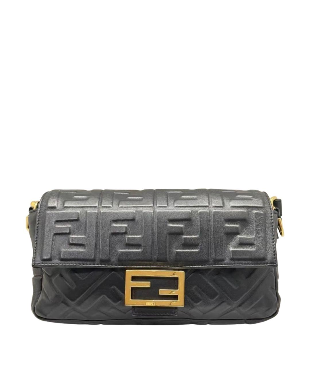 FENDI Черная кожаная сумка через плечо, фото 1