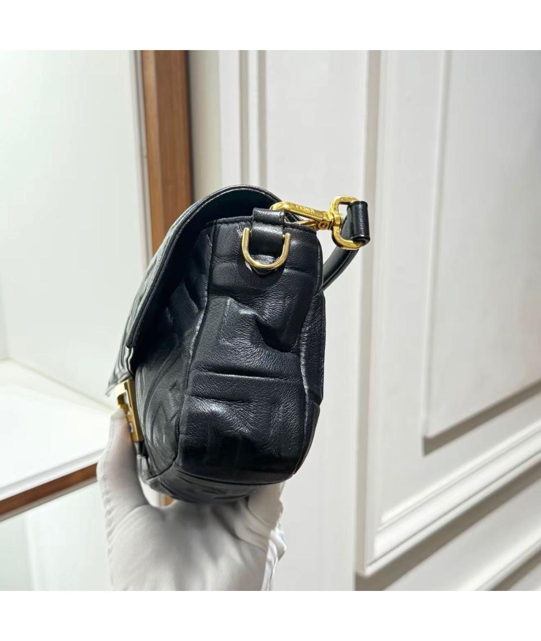 FENDI Черная кожаная сумка через плечо, фото 4