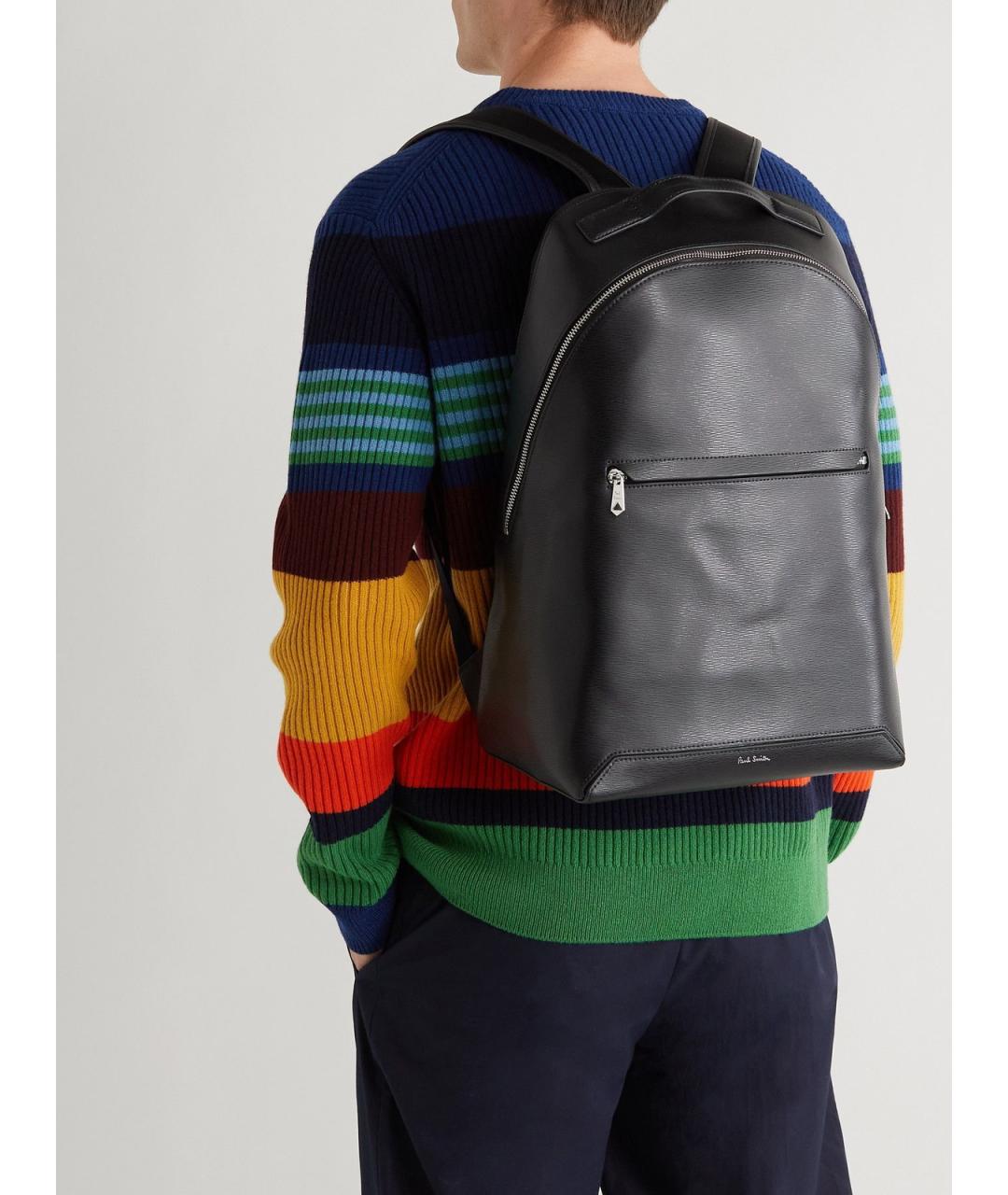 PAUL SMITH Черный кожаный рюкзак, фото 6