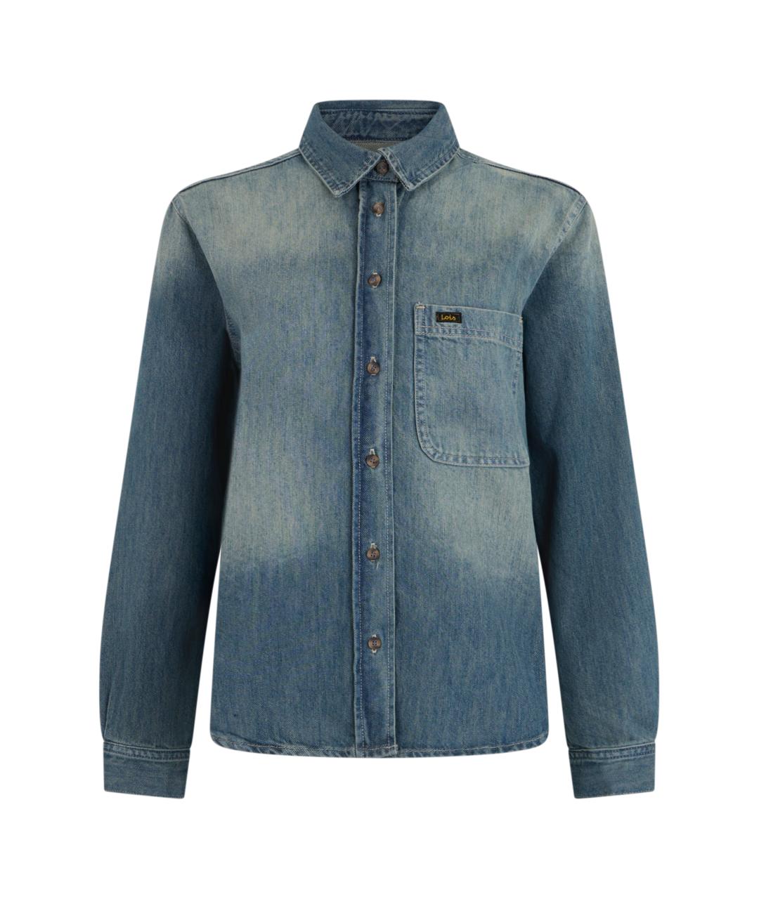 LOIS JEANS Синяя хлопковая рубашка, фото 1