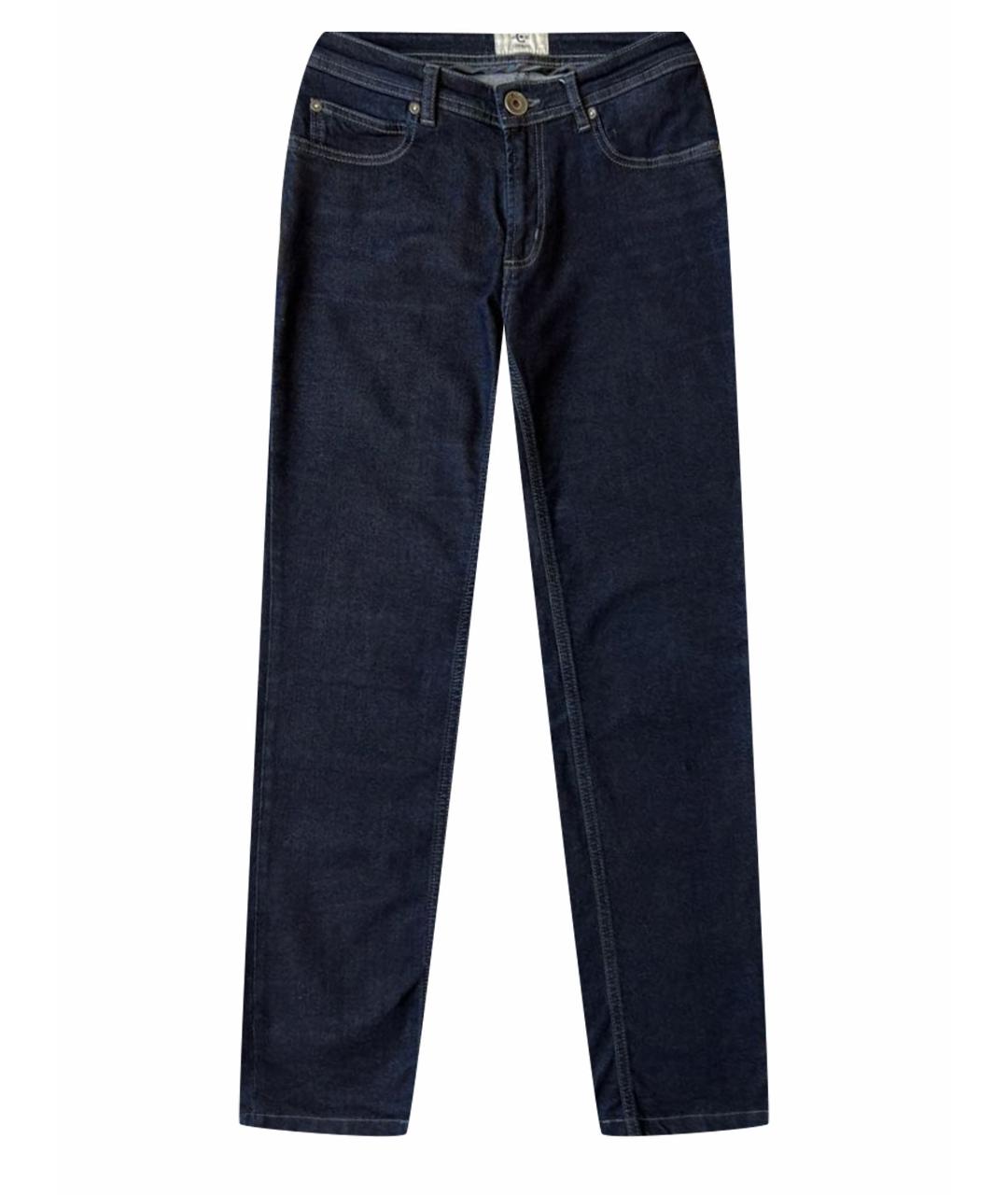 CERRUTI 1881 Темно-синие хлопко-лиоцелловые джинсы слим, фото 1