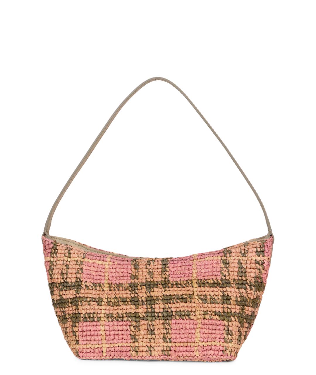 BURBERRY Розовая рафиевая сумка через плечо, фото 2