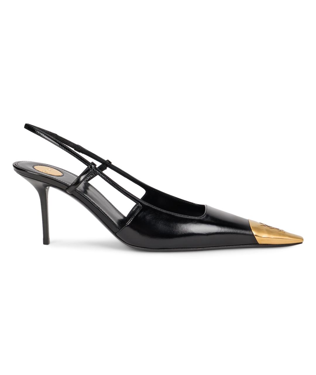 SAINT LAURENT Черные кожаные туфли, фото 2