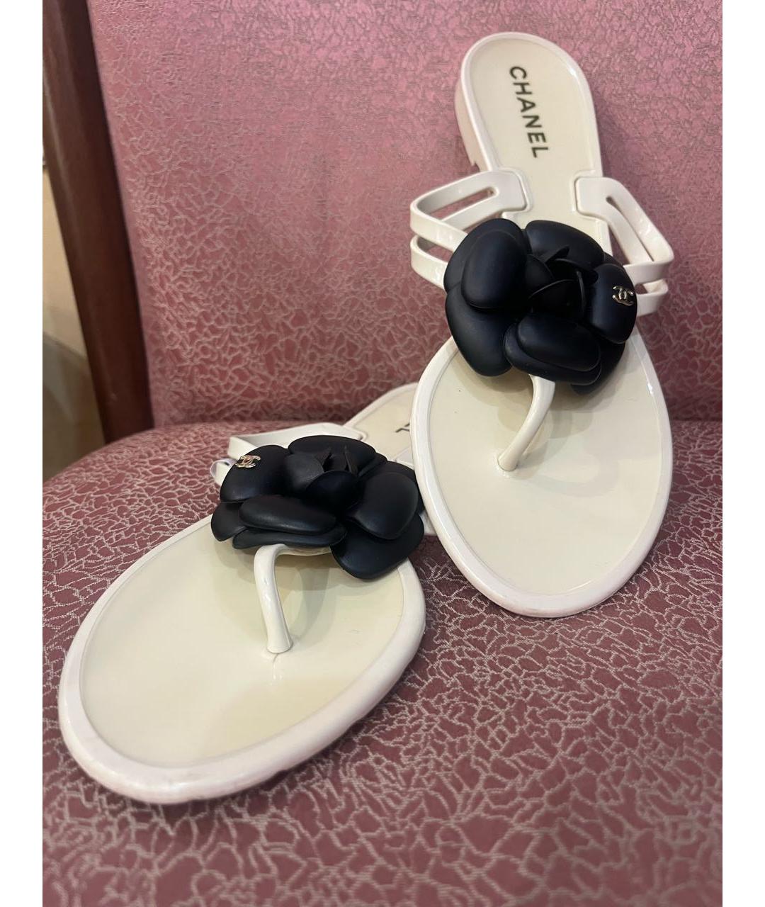 CHANEL Белые шлепанцы, фото 2