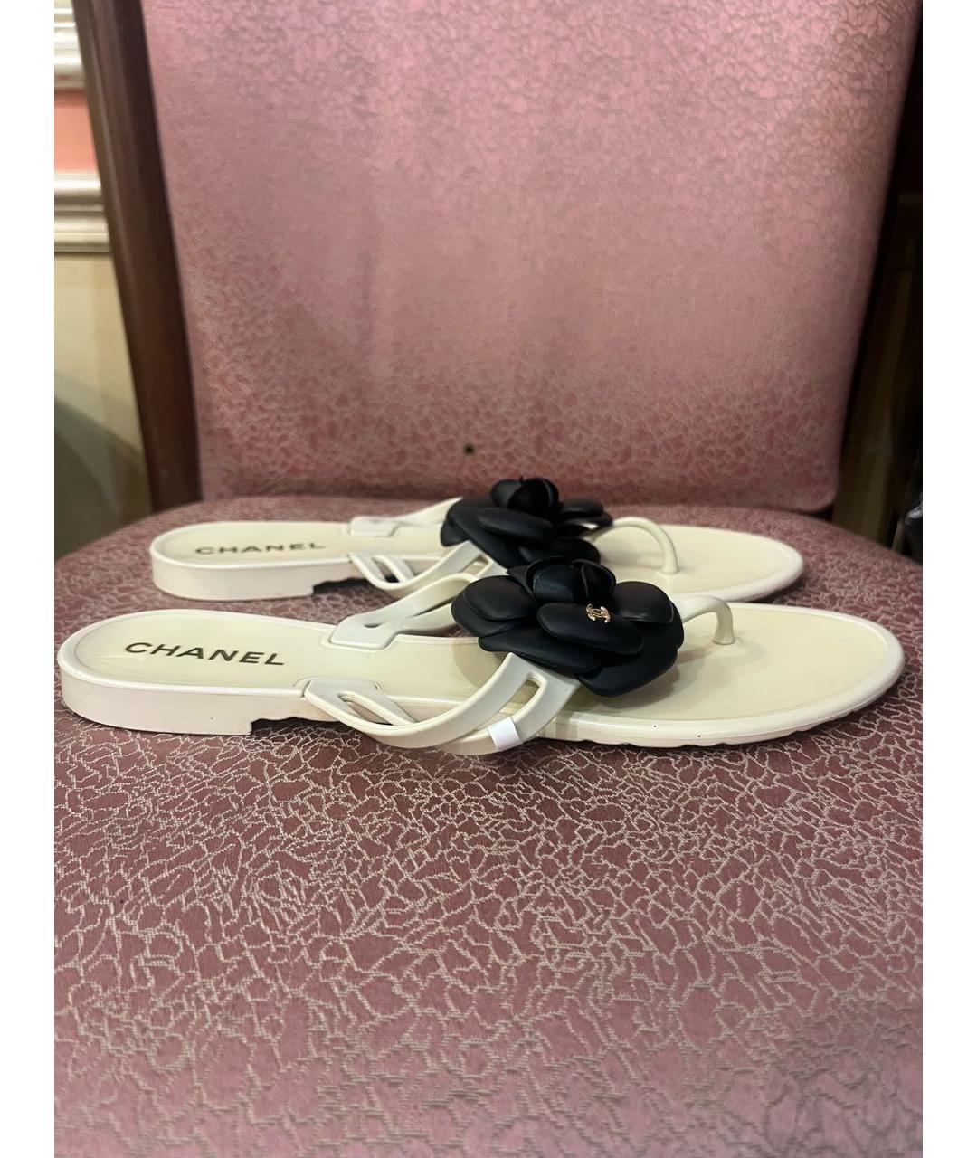 CHANEL Белые шлепанцы, фото 7