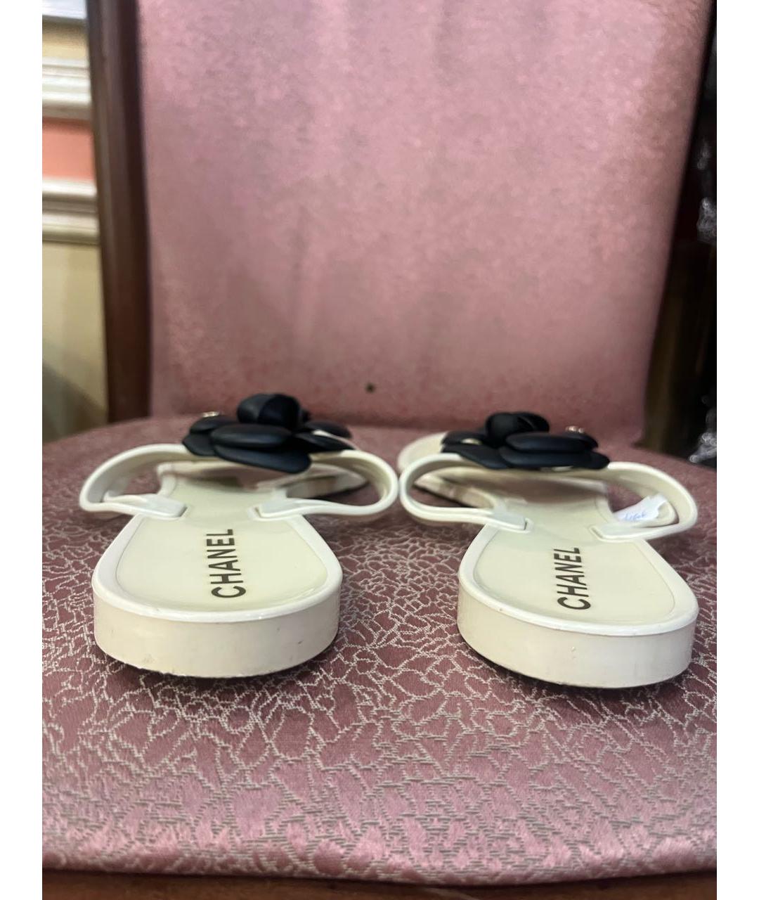 CHANEL Белые шлепанцы, фото 4