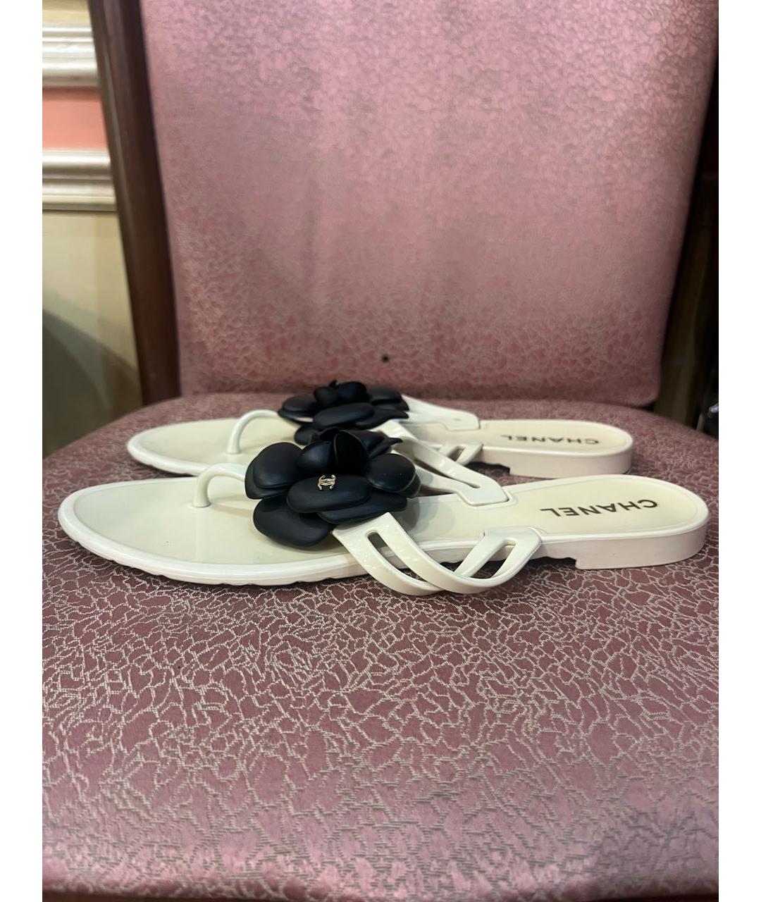 CHANEL Белые шлепанцы, фото 6