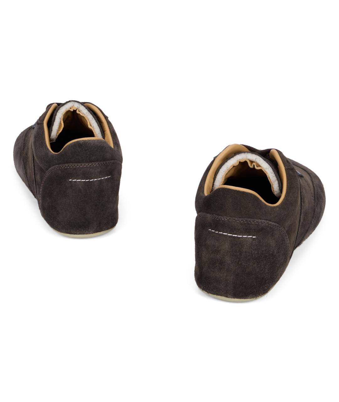 MM6 MAISON MARGIELA Коричневые кожаные кроссовки, фото 3