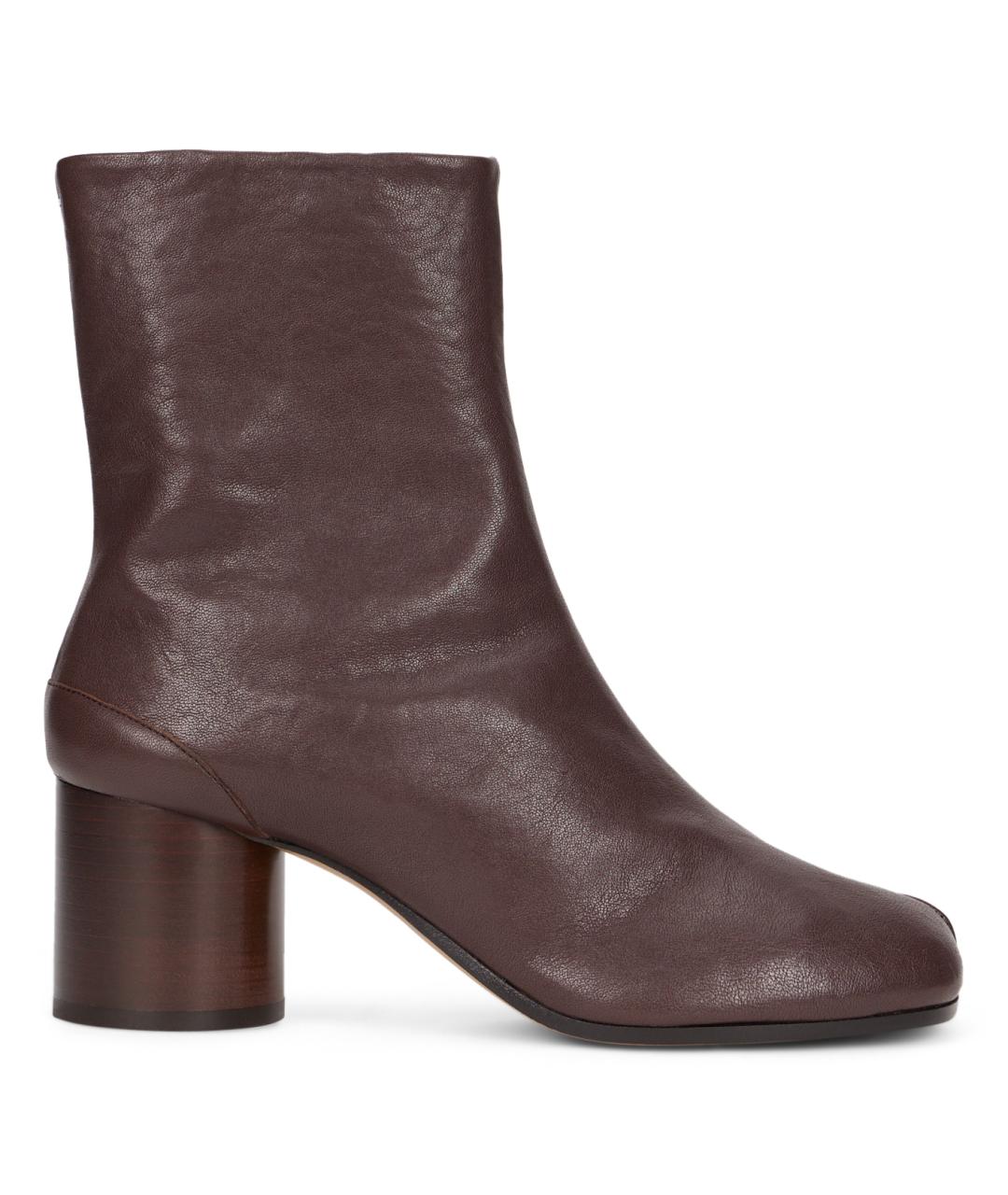 MAISON MARGIELA Коричневые кожаные ботильоны, фото 2