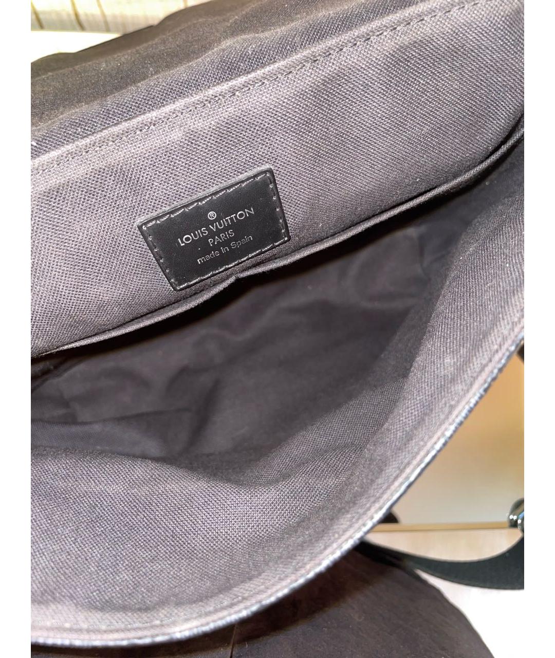 LOUIS VUITTON Черная сумка на плечо из канвы, фото 4