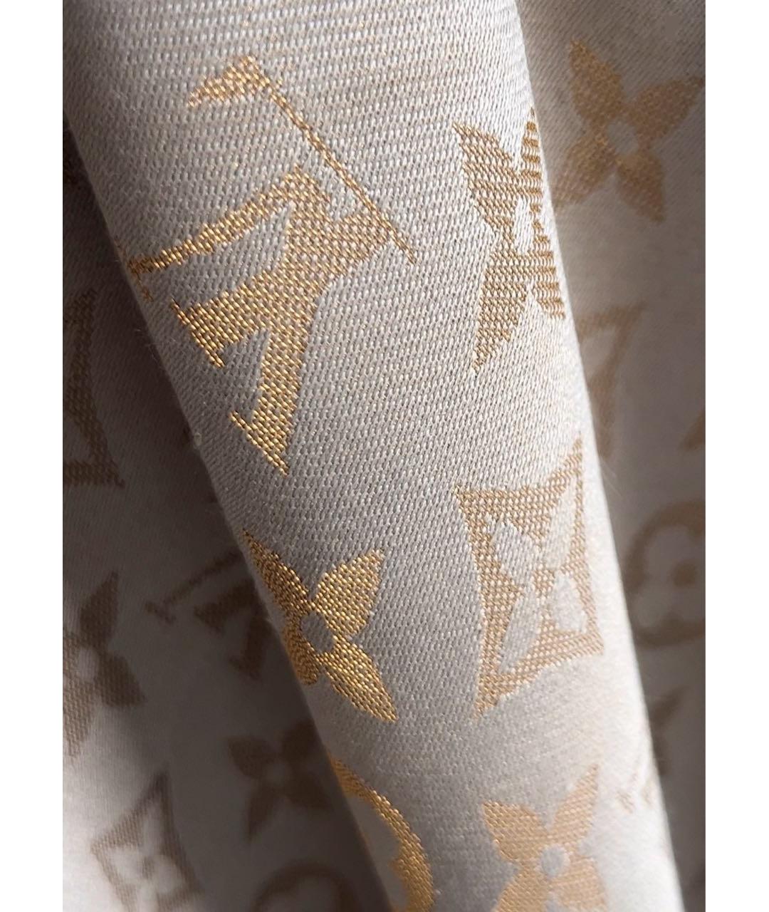 LOUIS VUITTON Серый шелковый платок, фото 2