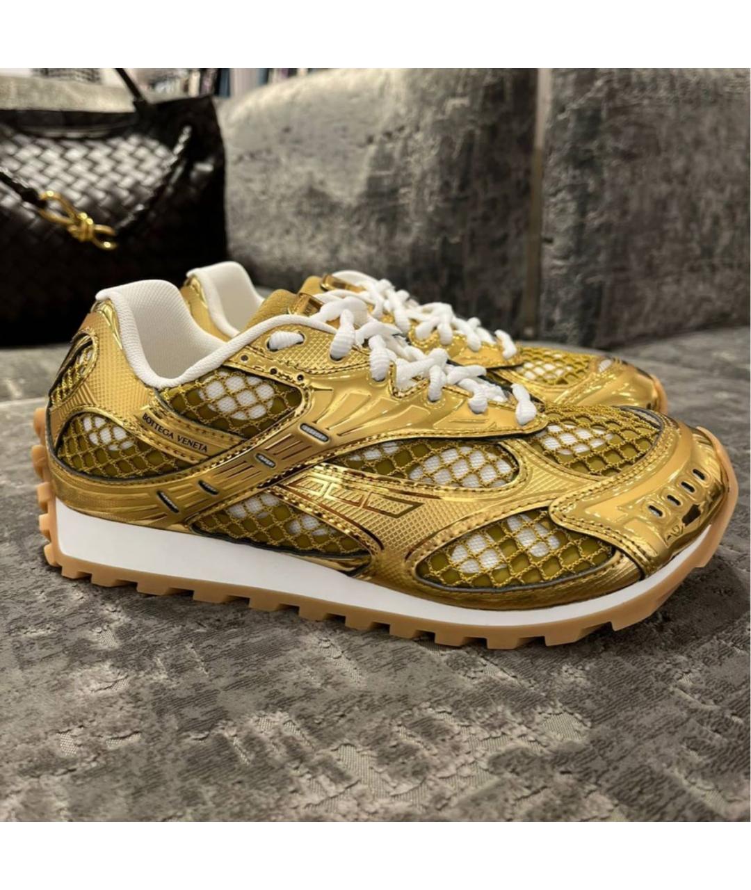 BOTTEGA VENETA Золотые кроссовки, фото 3