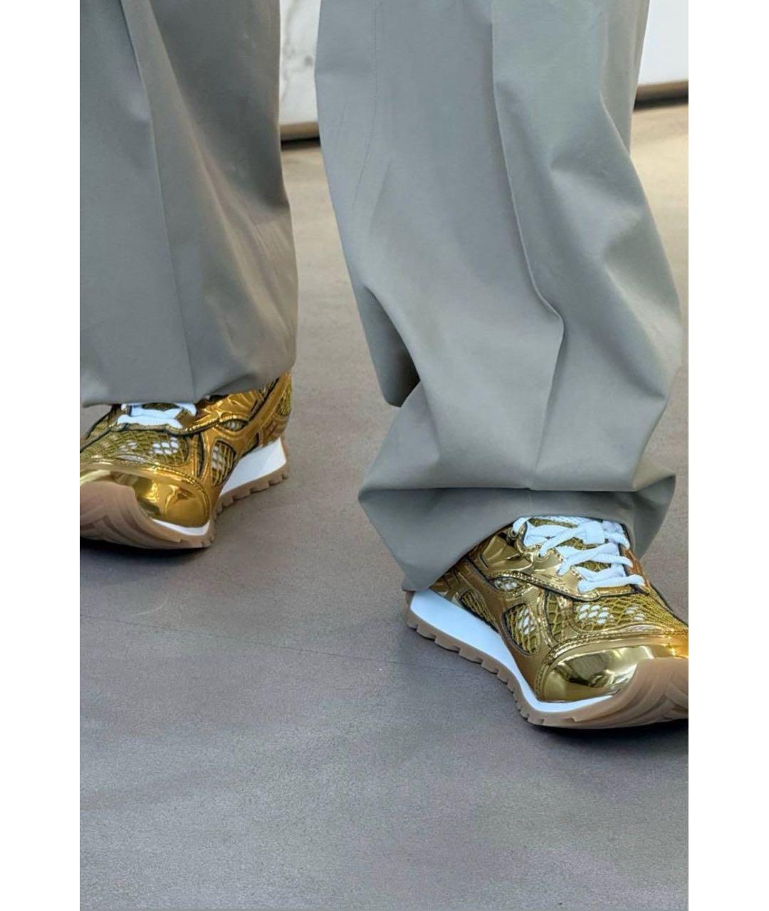 BOTTEGA VENETA Золотые кроссовки, фото 5