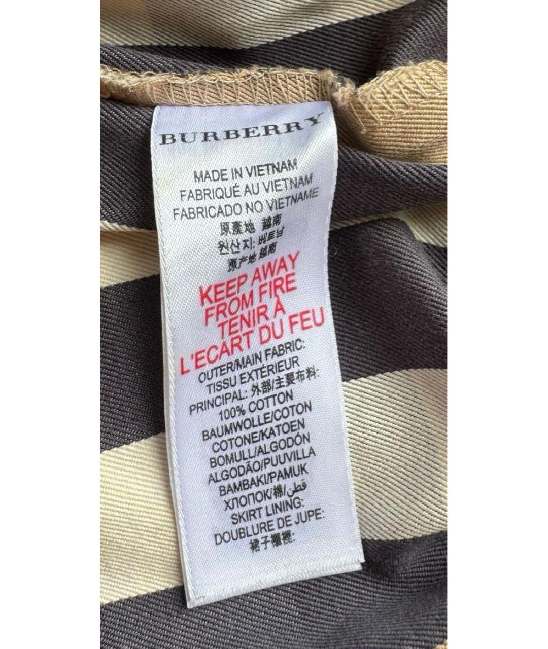 BURBERRY Мульти хлопковая юбка миди, фото 2