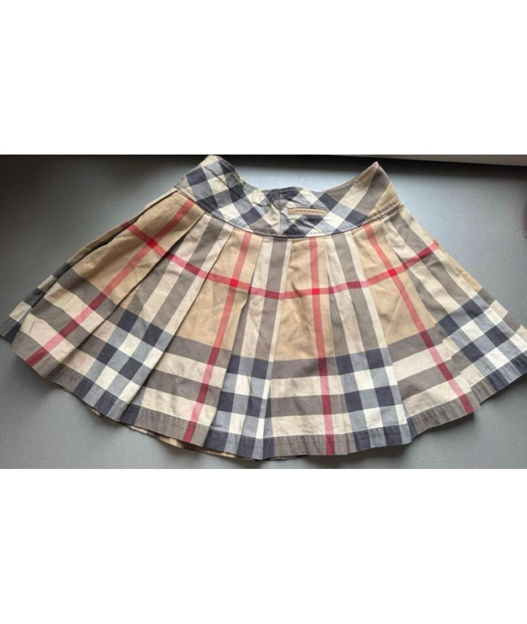 BURBERRY Мульти хлопковая юбка миди, фото 8