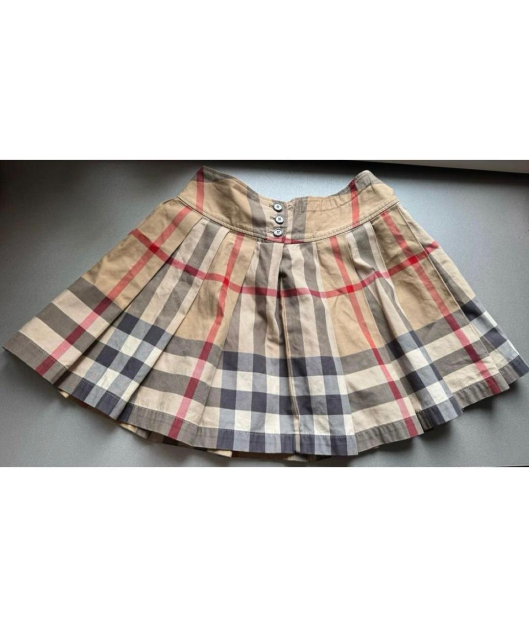 BURBERRY Мульти хлопковая юбка миди, фото 9