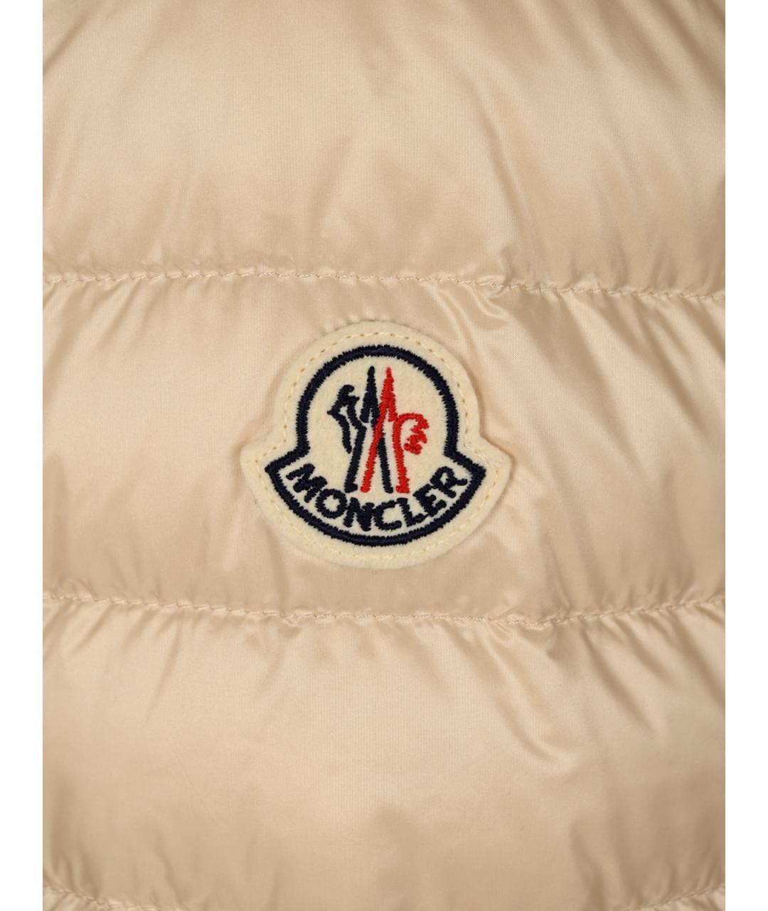 MONCLER Бежевый синтетический пуховик, фото 6