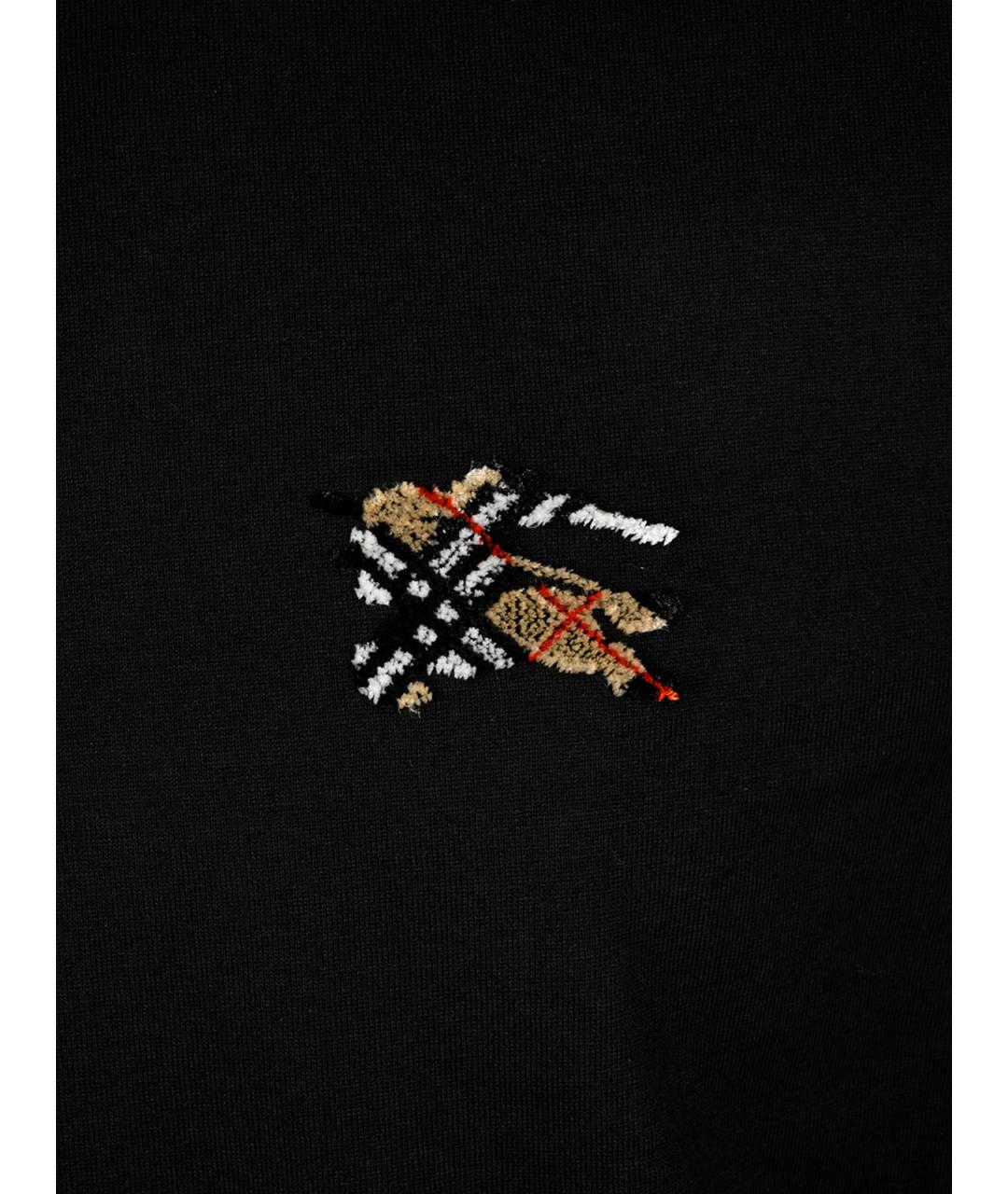 BURBERRY Черная хлопковая футболка, фото 6