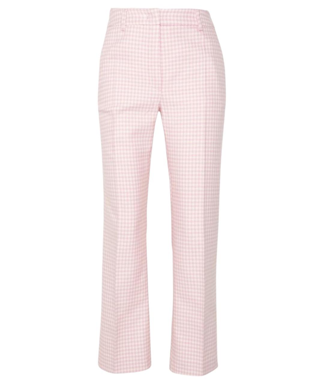 WEEKEND MAX MARA Розовые хлопковые прямые брюки, фото 1