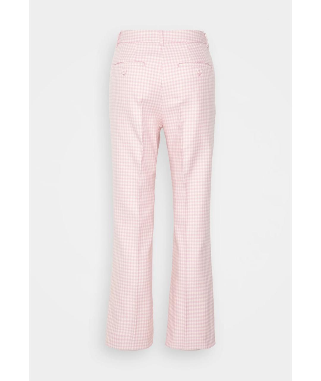 WEEKEND MAX MARA Розовые хлопковые прямые брюки, фото 2