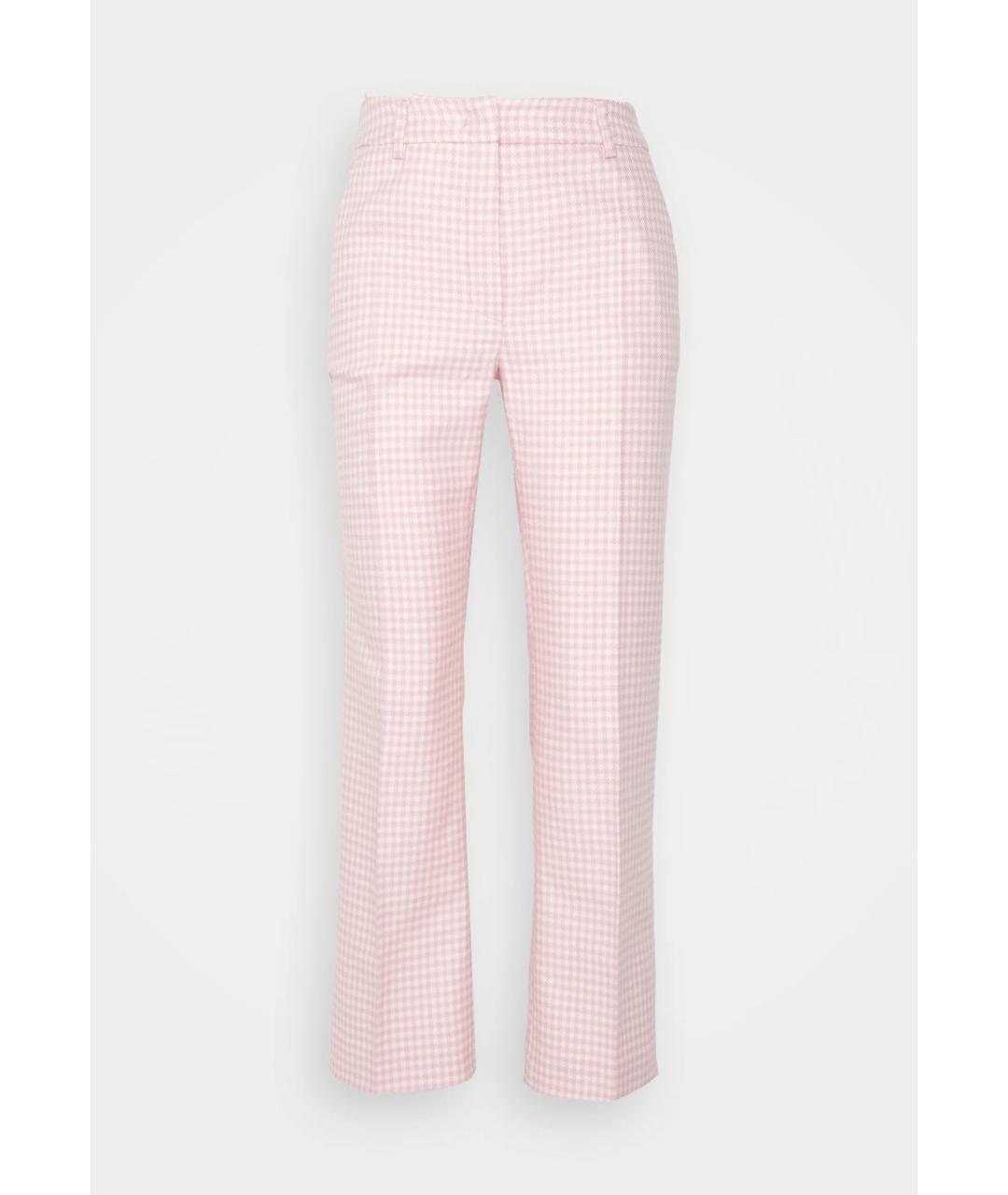 WEEKEND MAX MARA Розовые хлопковые прямые брюки, фото 5