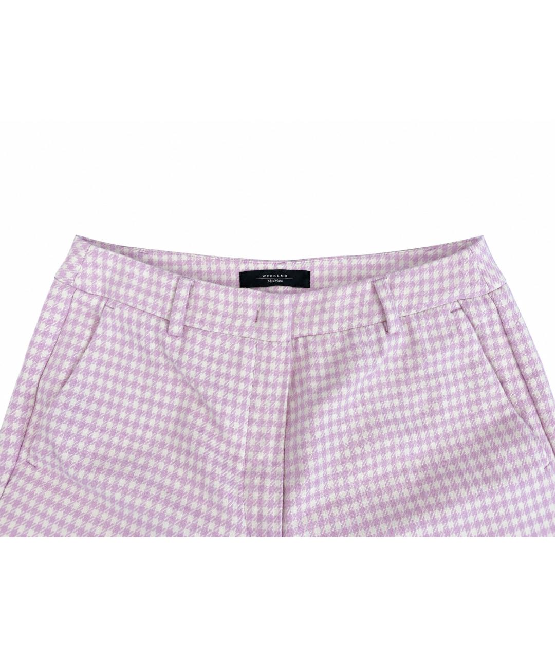 WEEKEND MAX MARA Розовые хлопковые прямые брюки, фото 4