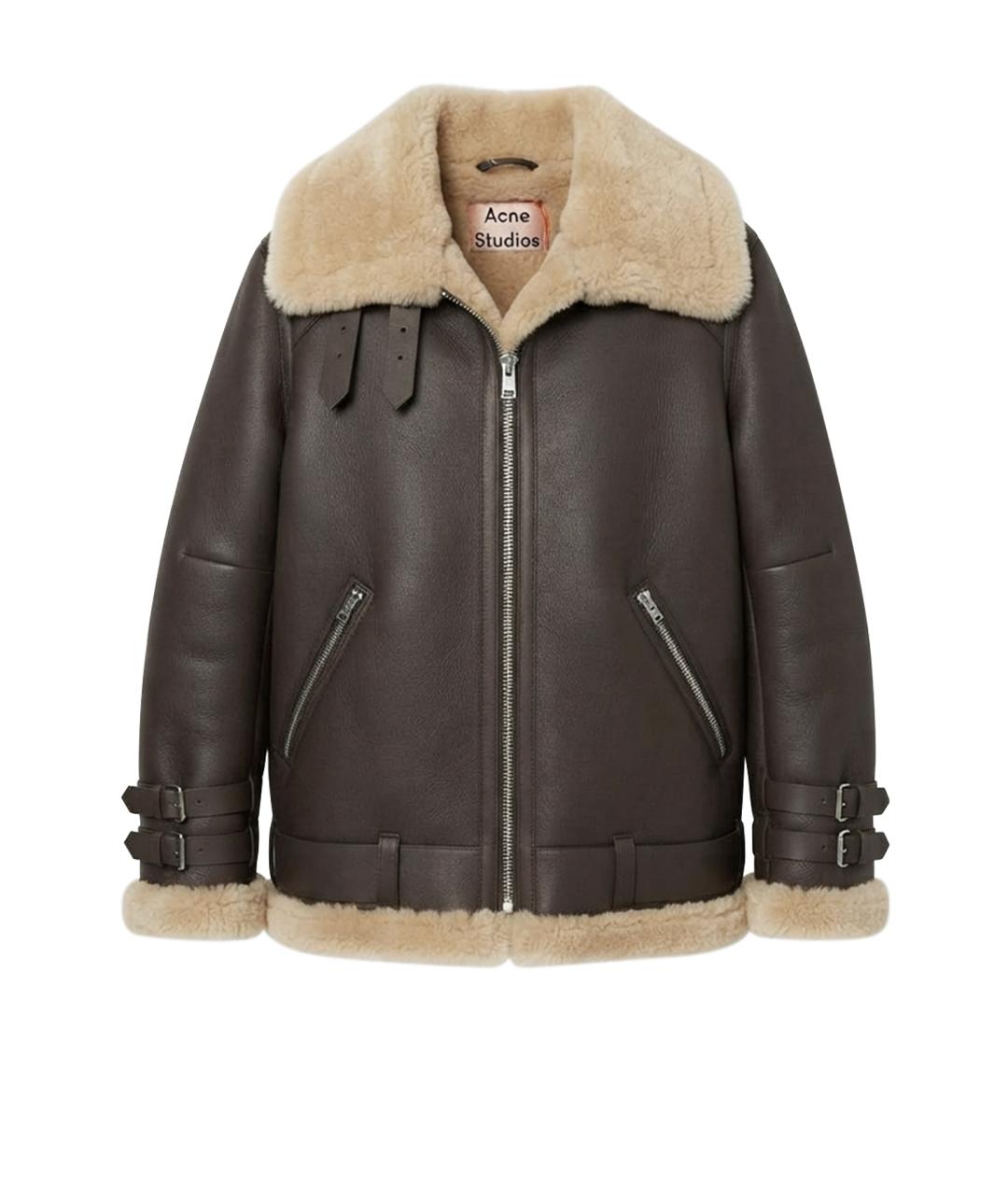ACNE STUDIOS Коричневая кожаная дубленка, фото 1