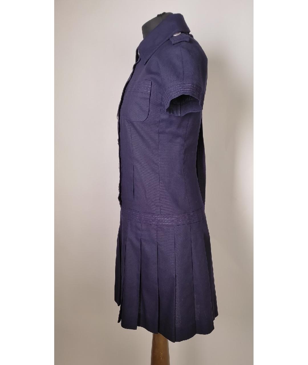 CHANEL PRE-OWNED Синее хлопковое платье, фото 2