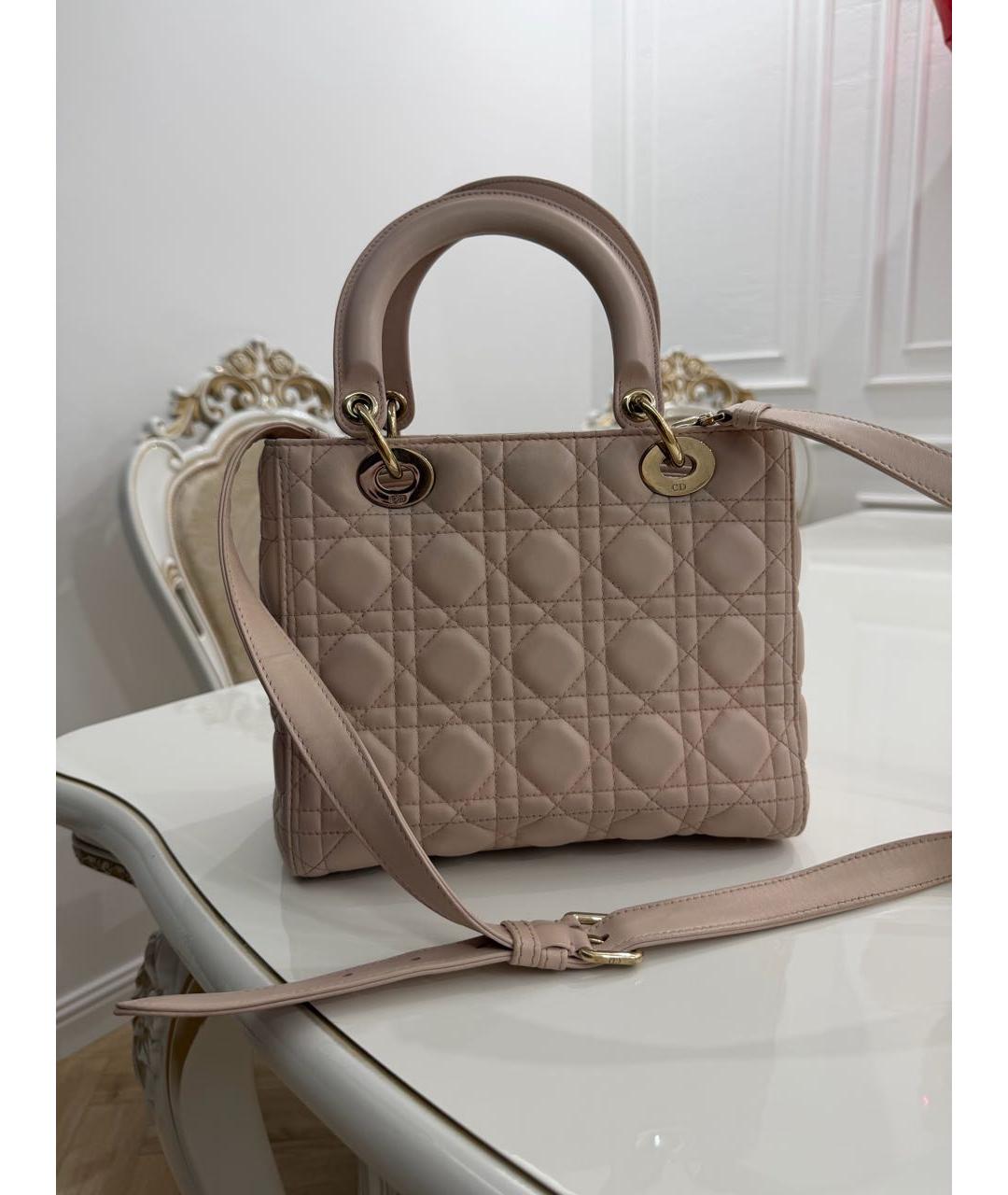 CHRISTIAN DIOR Розовая кожаная сумка с короткими ручками, фото 2