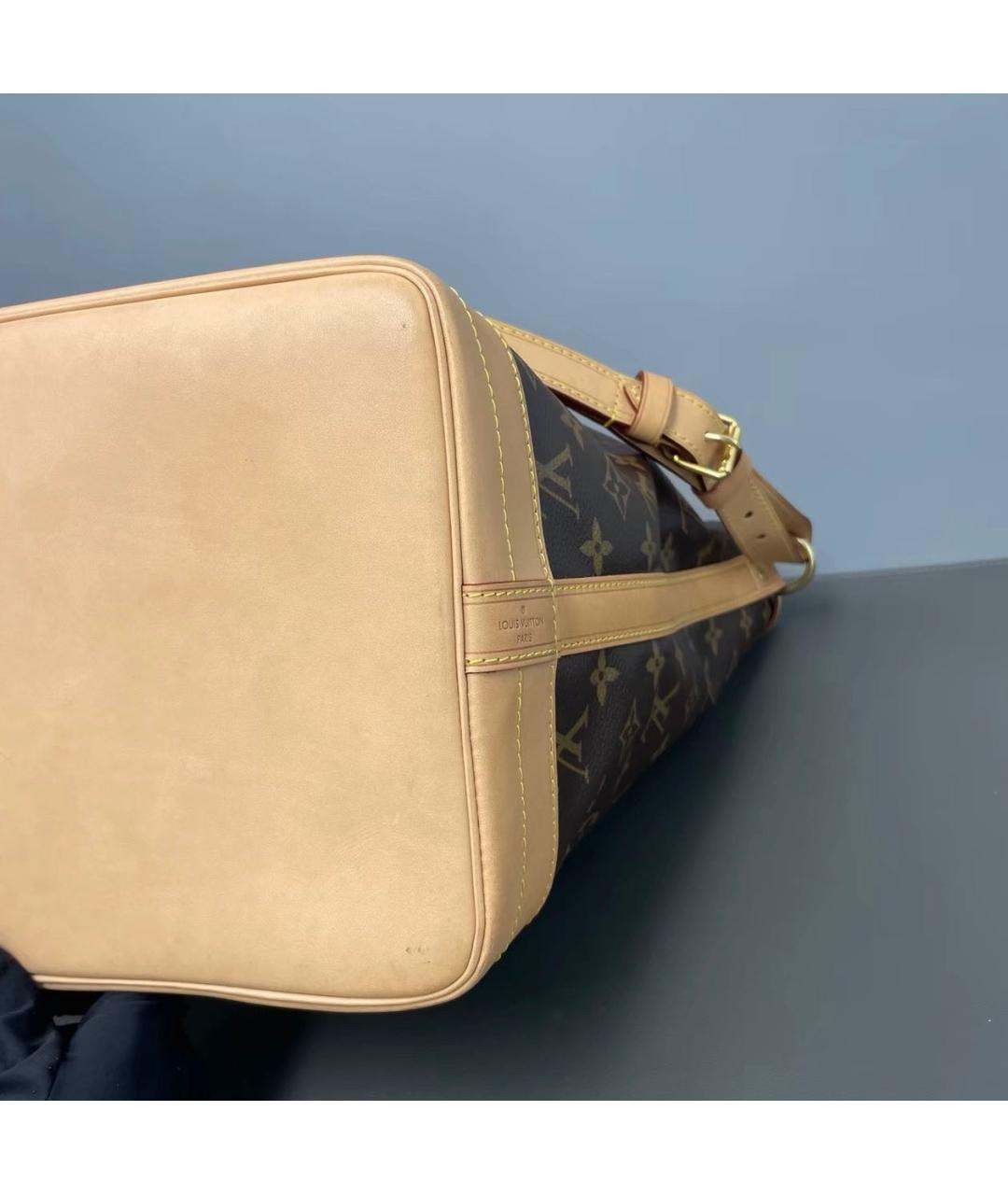LOUIS VUITTON Коричневая кожаная сумка тоут, фото 6