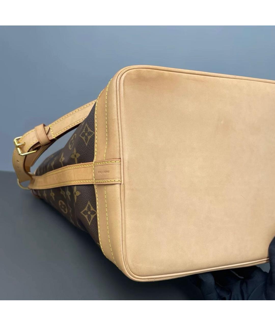 LOUIS VUITTON Коричневая кожаная сумка тоут, фото 5
