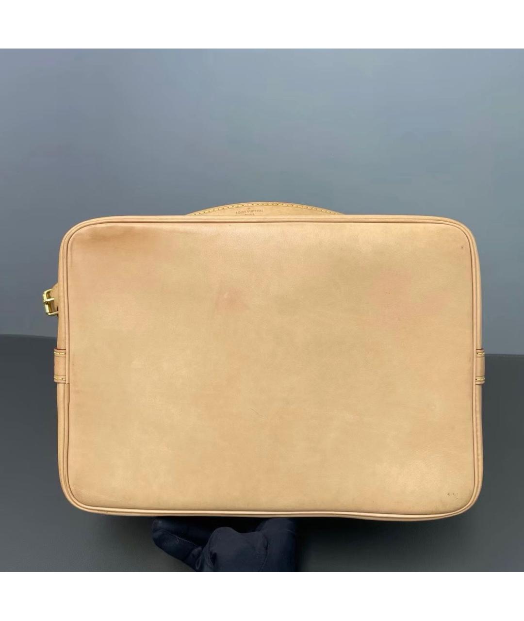 LOUIS VUITTON Коричневая кожаная сумка тоут, фото 7
