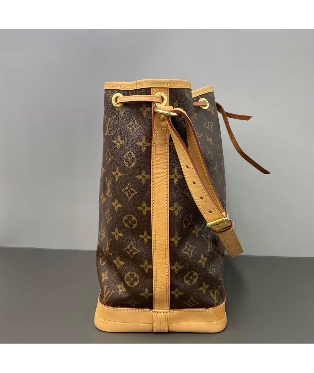 LOUIS VUITTON Коричневая кожаная сумка тоут, фото 4