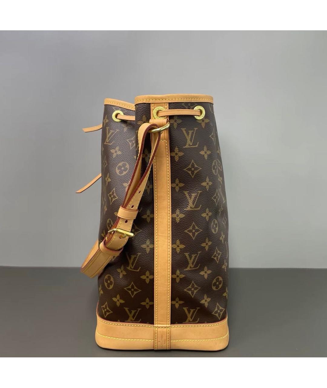 LOUIS VUITTON Коричневая кожаная сумка тоут, фото 3