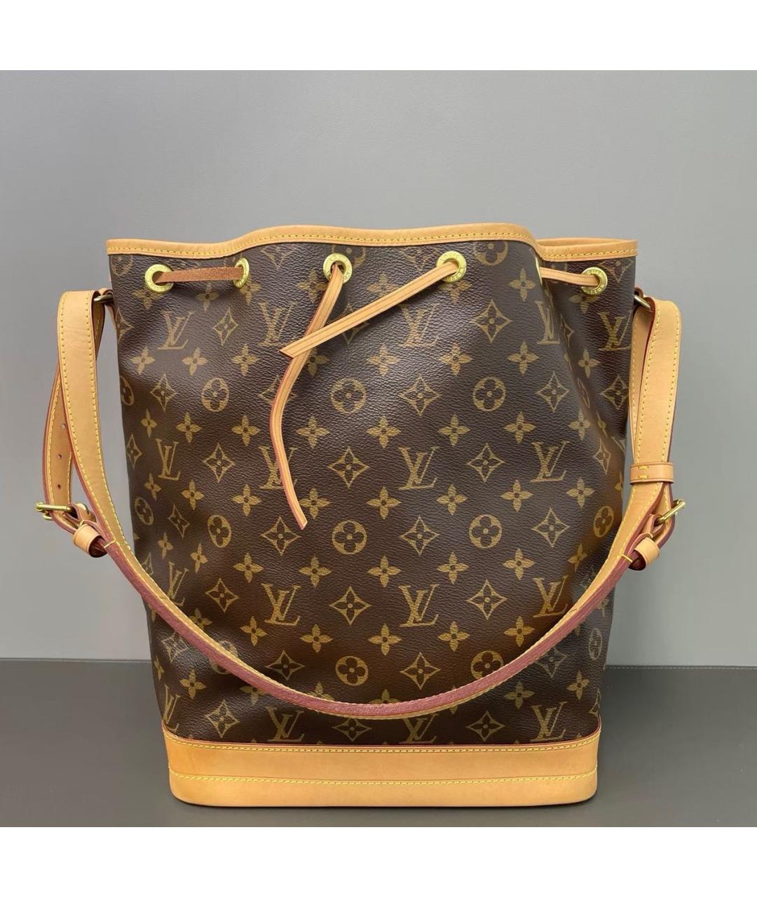 LOUIS VUITTON Коричневая кожаная сумка тоут, фото 9