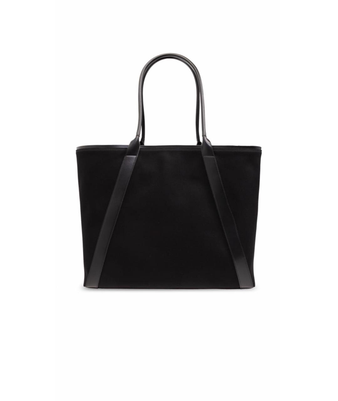 SAINT LAURENT Черная тканевая сумка тоут, фото 5