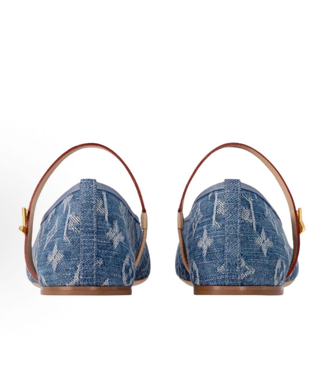 LOUIS VUITTON Голубые текстильные балетки, фото 4